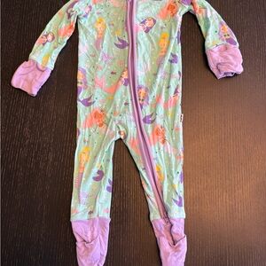 Little Sleepies Mermaid Print Footie - Aqua and Purple